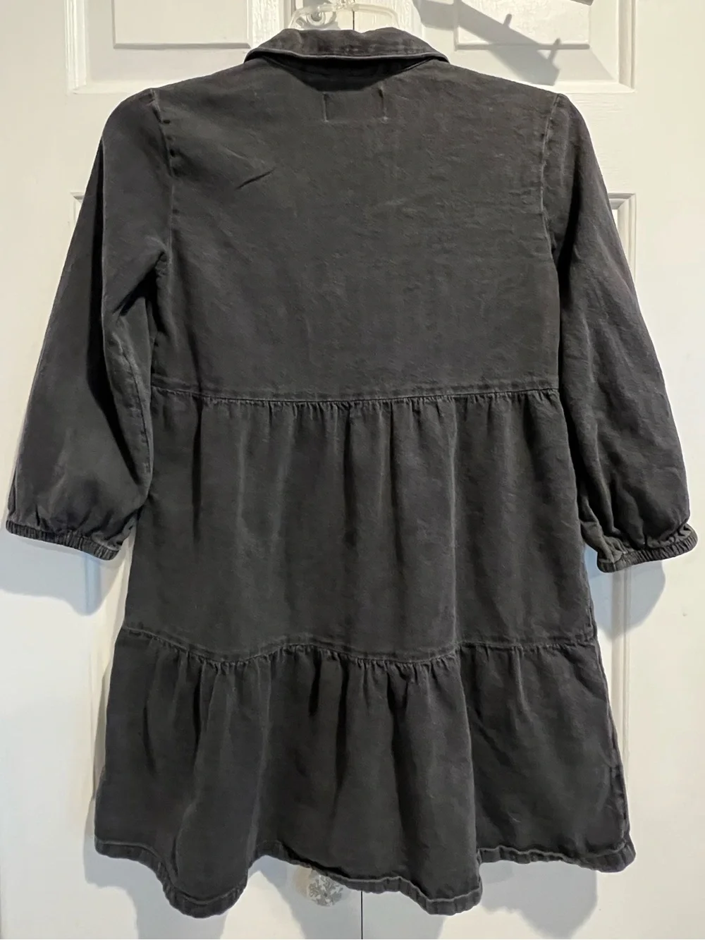 Upcycled 💛🖤Appalachian State University Black Denim Tiered Girls' Dress